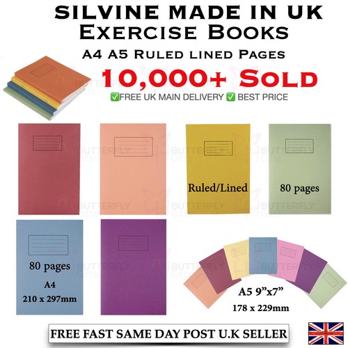 Silvine exercise books - a5,